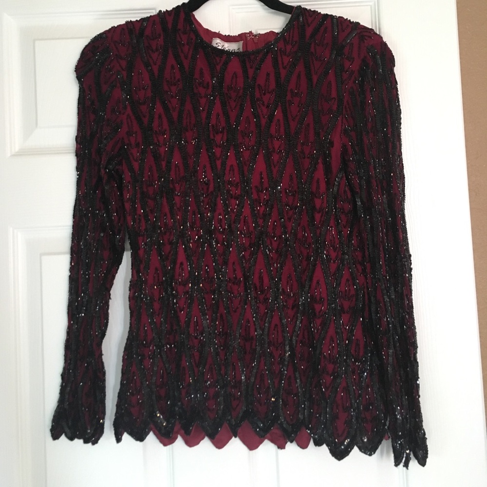 Sténay 100% silk sequin long sleeve